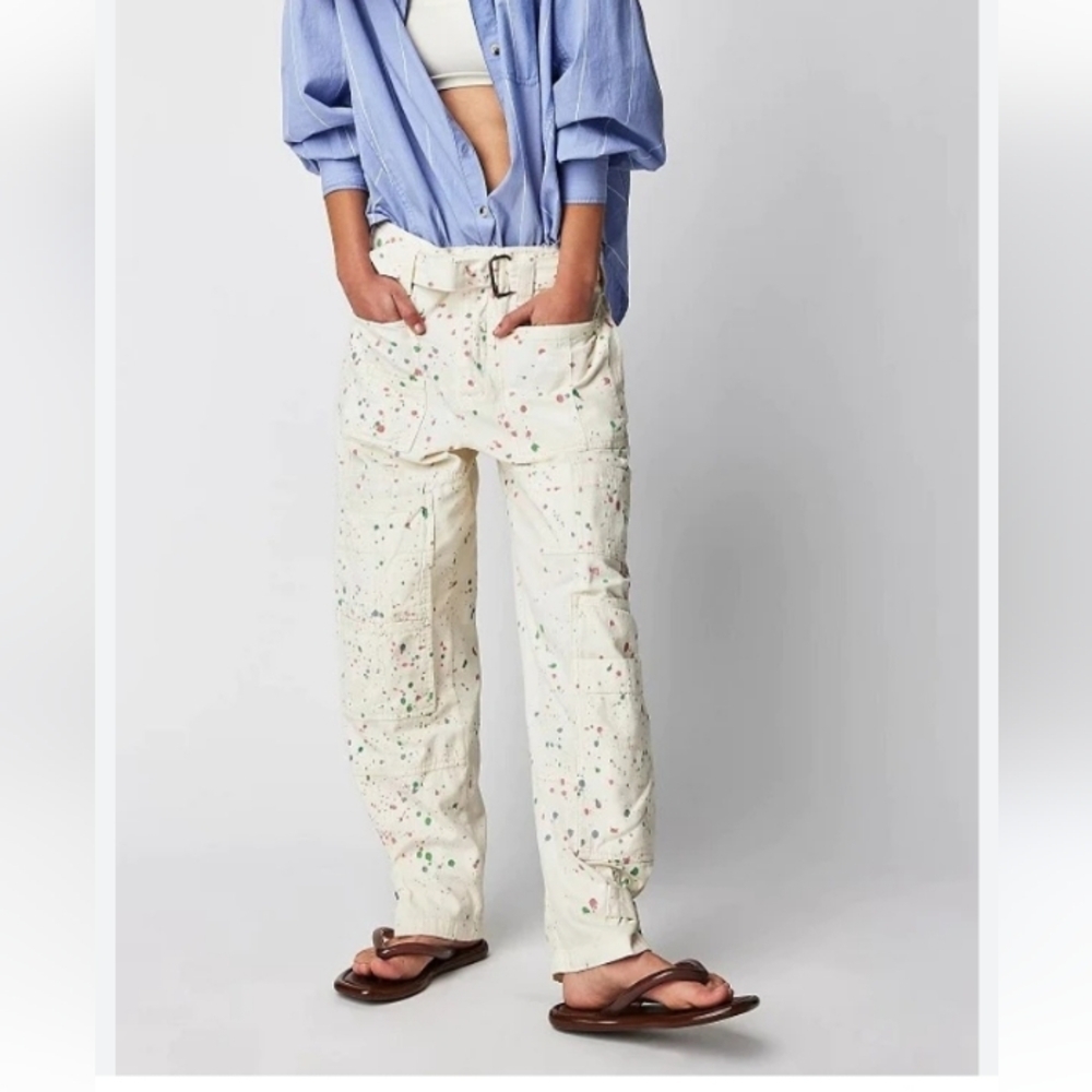 Free people Belted Painter Pants in Ecru